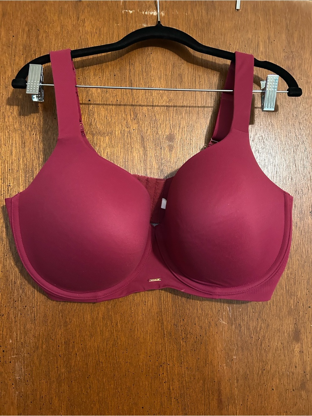 NWOT Cacique Smooth Modern Luxe Lightly Lined Balconette Bra in Deep Berry Red